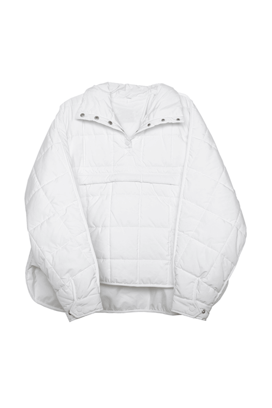 White Puffer Wholesale Pullover Jacket: White / M