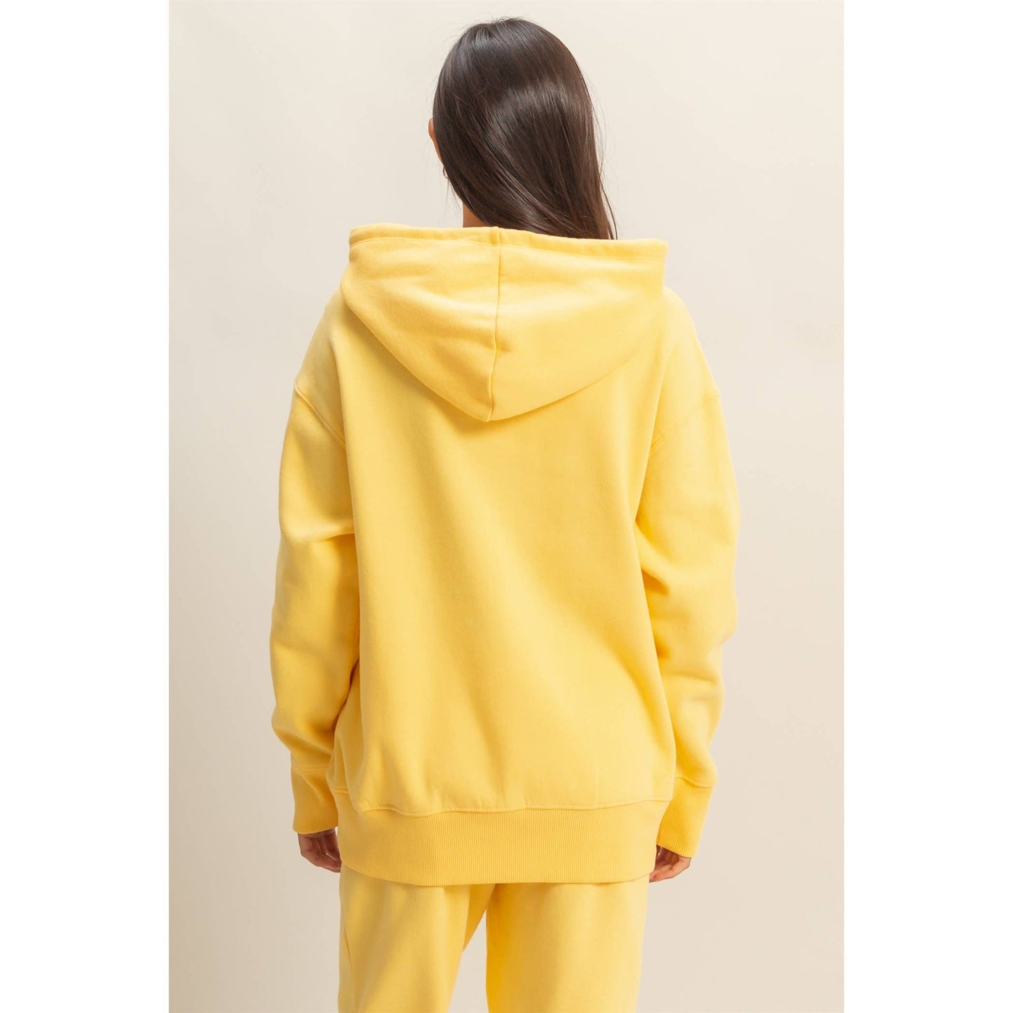 Drop Shoulder Oversized Hoodie: BANANA CREAM / S-M-L(2-2-2)