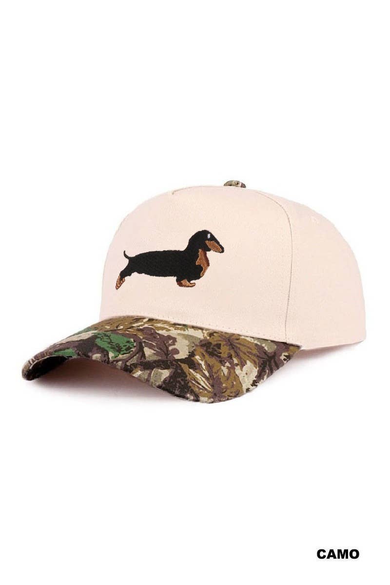 Dachshund Two Tone Cotton Hat - Zenana: LEOPARD-197401 / OS