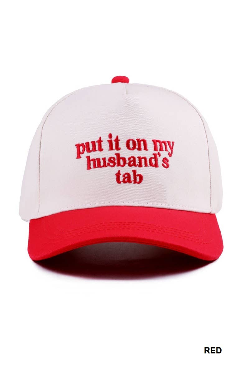 Put It On My Husband's Tab Two Tone Canvas Cap: DK FOREST-186388 / OS