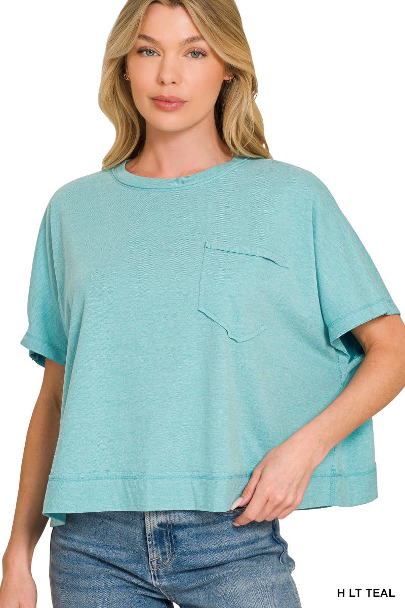 Exposed Seam Boxy Top - Zenana: SAND BEIGE-196703 / S/M