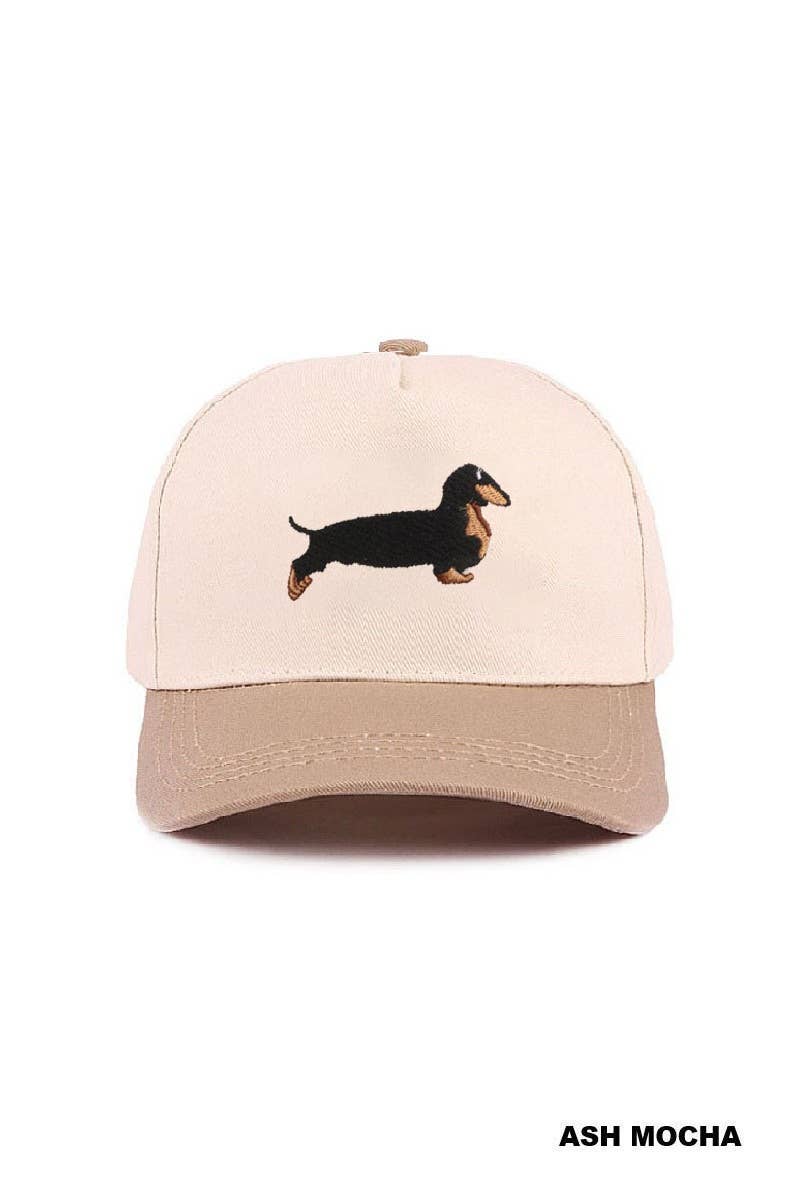 Dachshund Two Tone Cotton Hat - Zenana: LEOPARD-197401 / OS