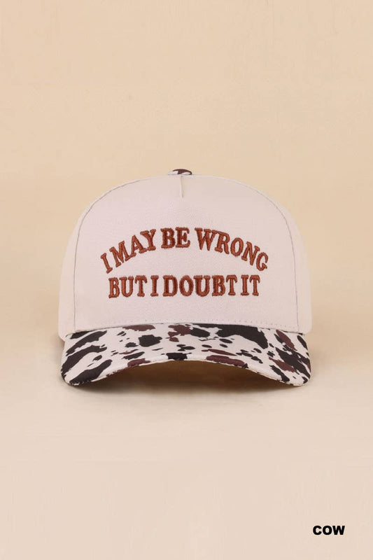 Two Tone Snapback Hat: COW-200431 / OS