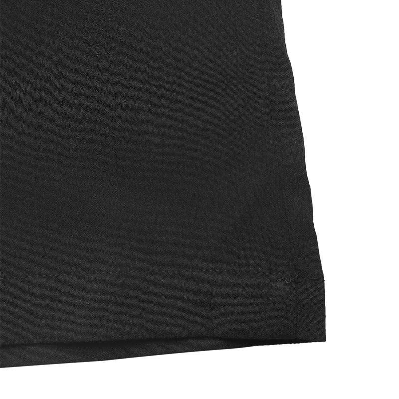 High Waist Wide Leg Drawstring Casual Pants: Black / 97%Polyester+3% Elastane / XL