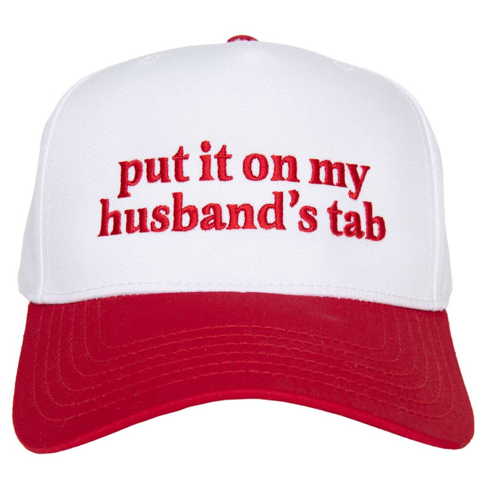 Put It On My Husband's Tab Two-Toned Vintage Hat: Black and Tan